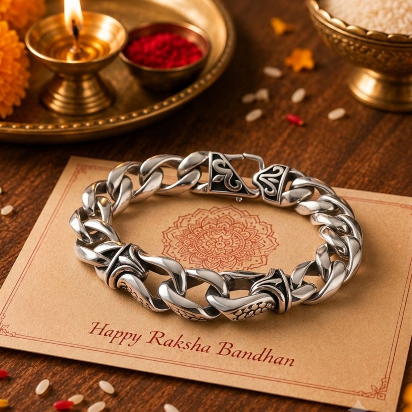 THE MEN THING The Perfect Rakhi Gift For Every Brother – TENACITY - Premium Genuine Stainless Steel Bracelet With Timeless Style (8 Inch)