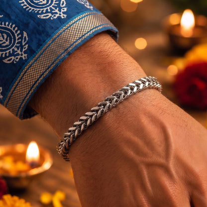 THE MEN THING The Perfect Rakhi Gift For Every Brother – TWIN TOUGH - Premium Genuine Stainless Steel Bracelet With Timeless Style (8 Inch)