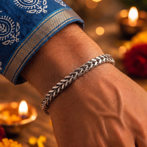 The Perfect Rakhi Gift For Every Brother – TWIN TOUGH - Premium Genuine Stainless Steel Bracelet With Timeless Style (8 Inch)