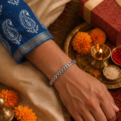 THE MEN THING The Perfect Rakhi Gift For Every Brother – TWIN TOUGH - Premium Genuine Stainless Steel Bracelet With Timeless Style (8 Inch)