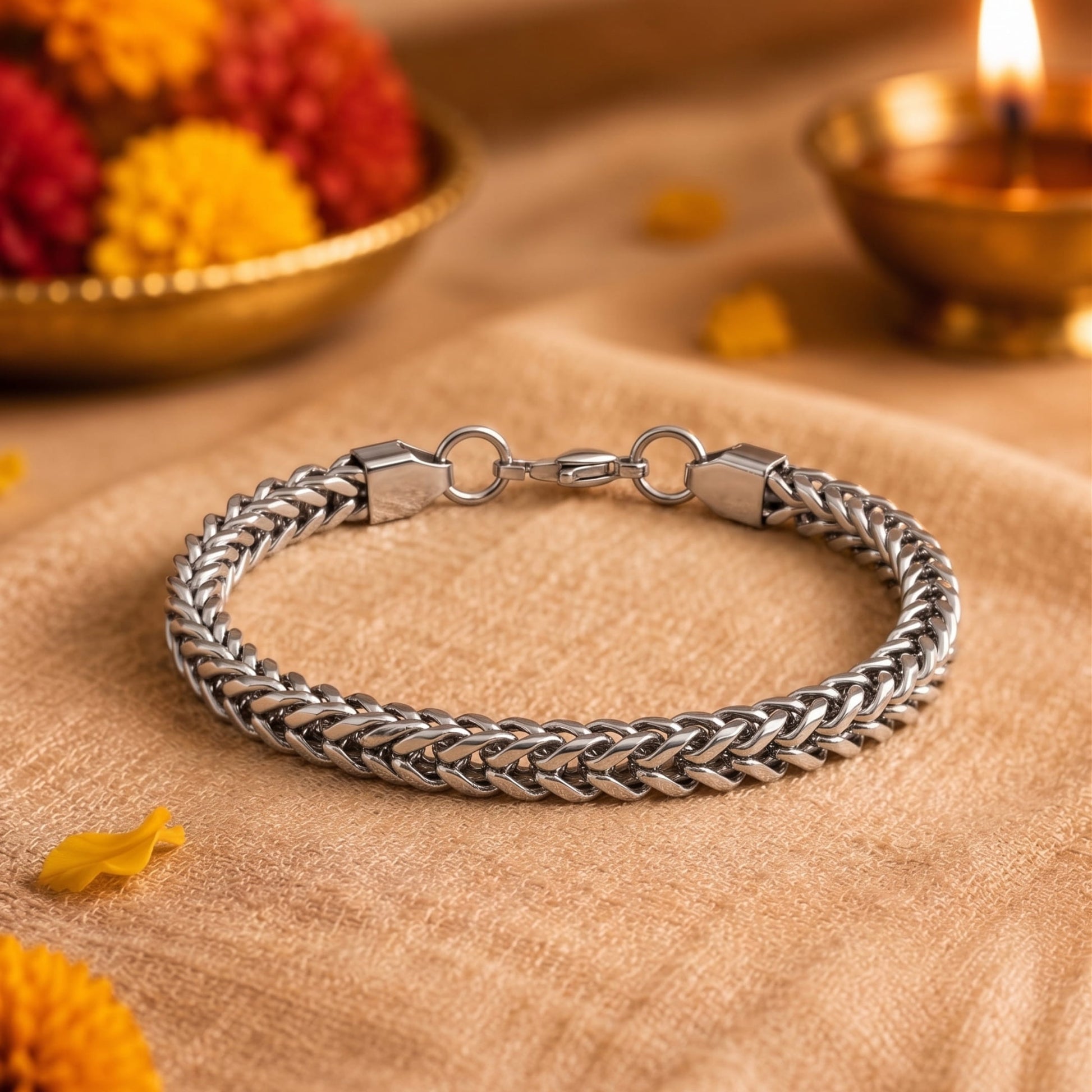THE MEN THING The Perfect Rakhi Gift For Every Brother – TWIN TOUGH - Premium Genuine Stainless Steel Bracelet With Timeless Style (8 Inch)