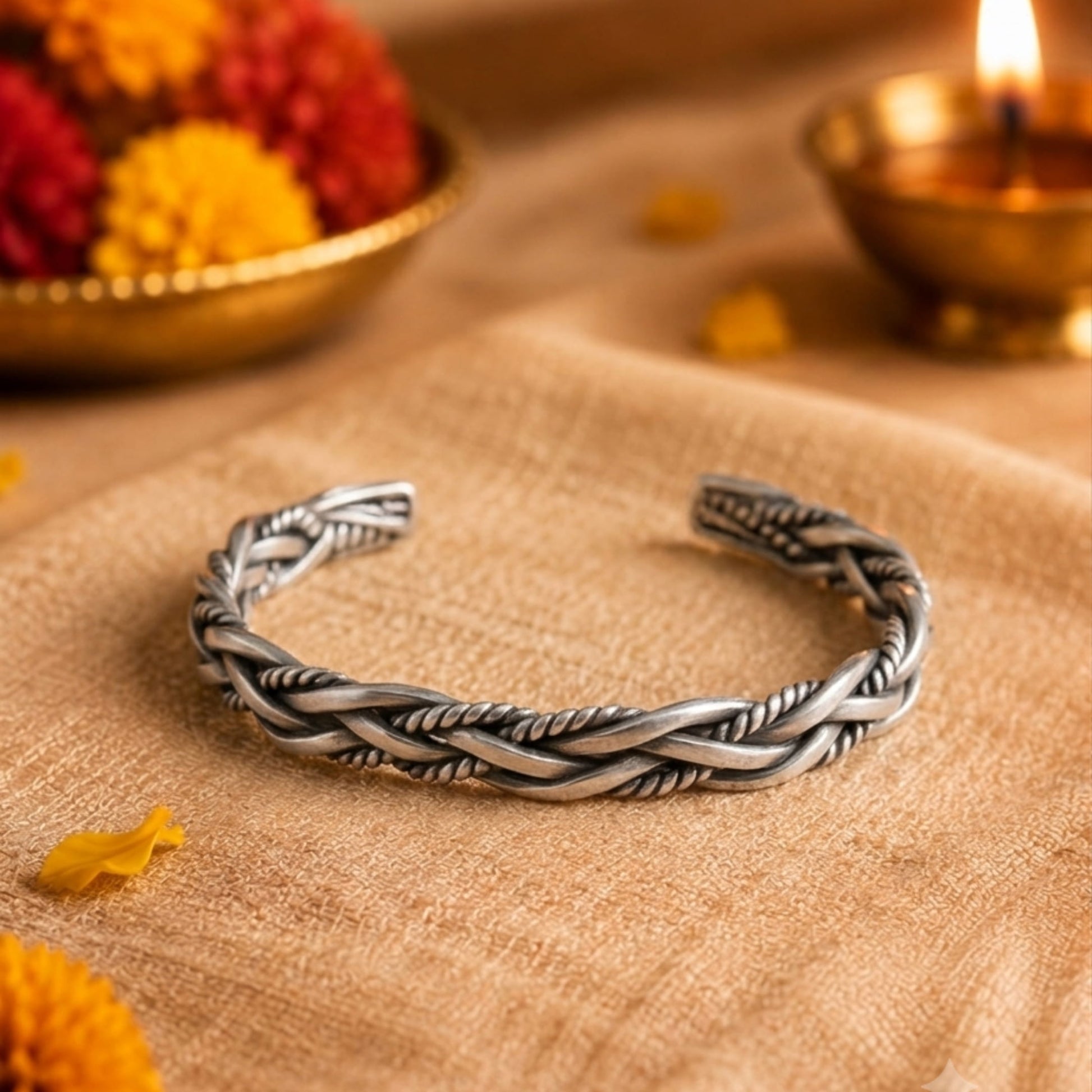 THE MEN THING The Perfect Rakhi Gift For Every Brother – TWISTED TEXTURE - Premium Genuine Copper Bracelet With Timeless Style (Adjustable)